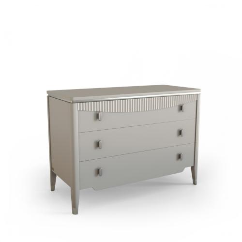 Комод Aura с 3 ящиками, фрезировка, 120 х 50 х 89 см, светло-серый