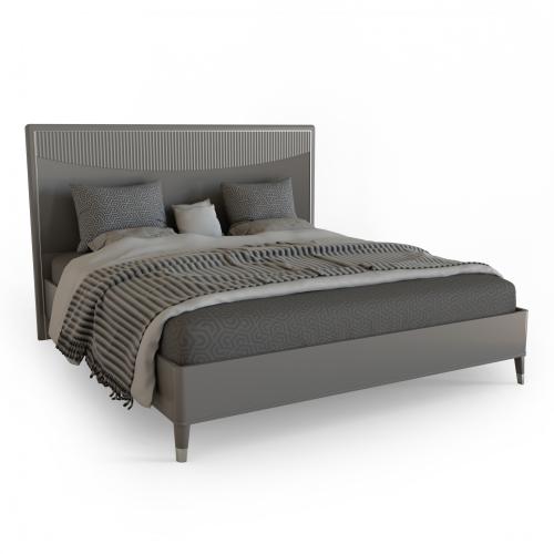 Двуспальная кровать Aura с жестким изголовьем, 160 х 200 см, графит