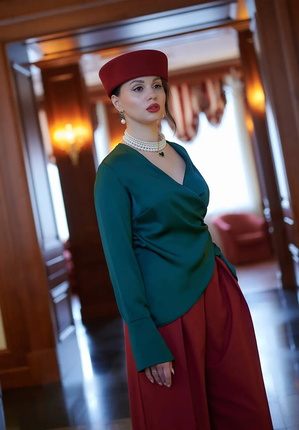 Блуза BONETTA POETICS изумруд