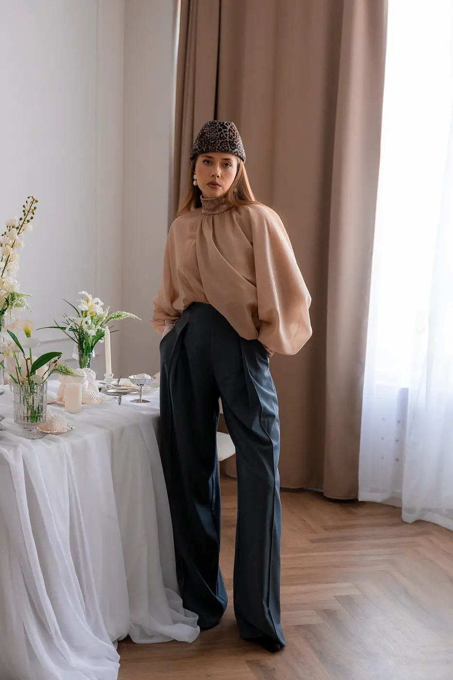 Блуза BONETTA FLEUR мокко