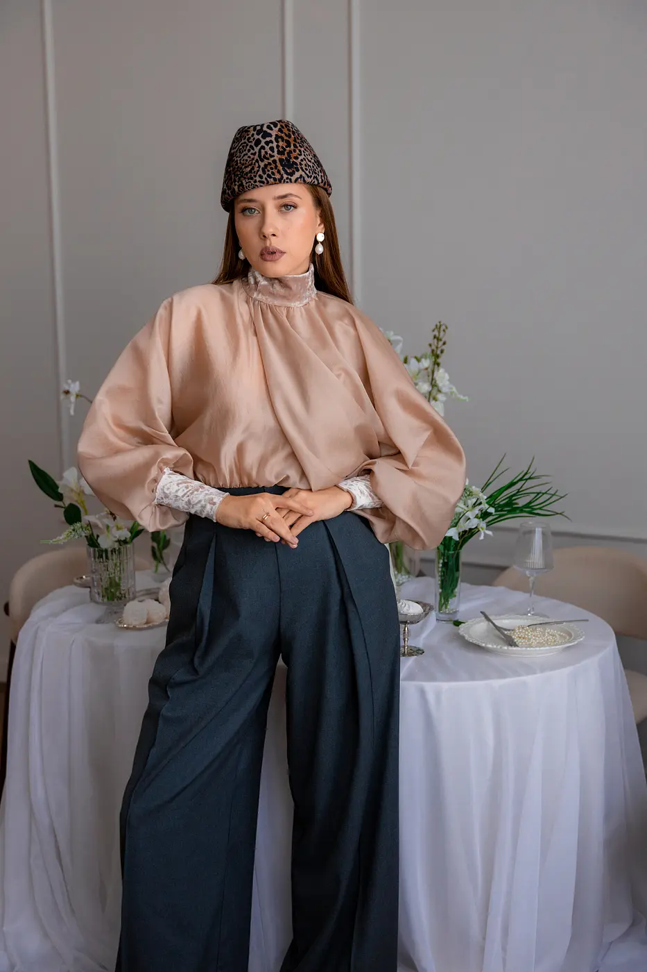 Блуза BONETTA FLEUR мокко