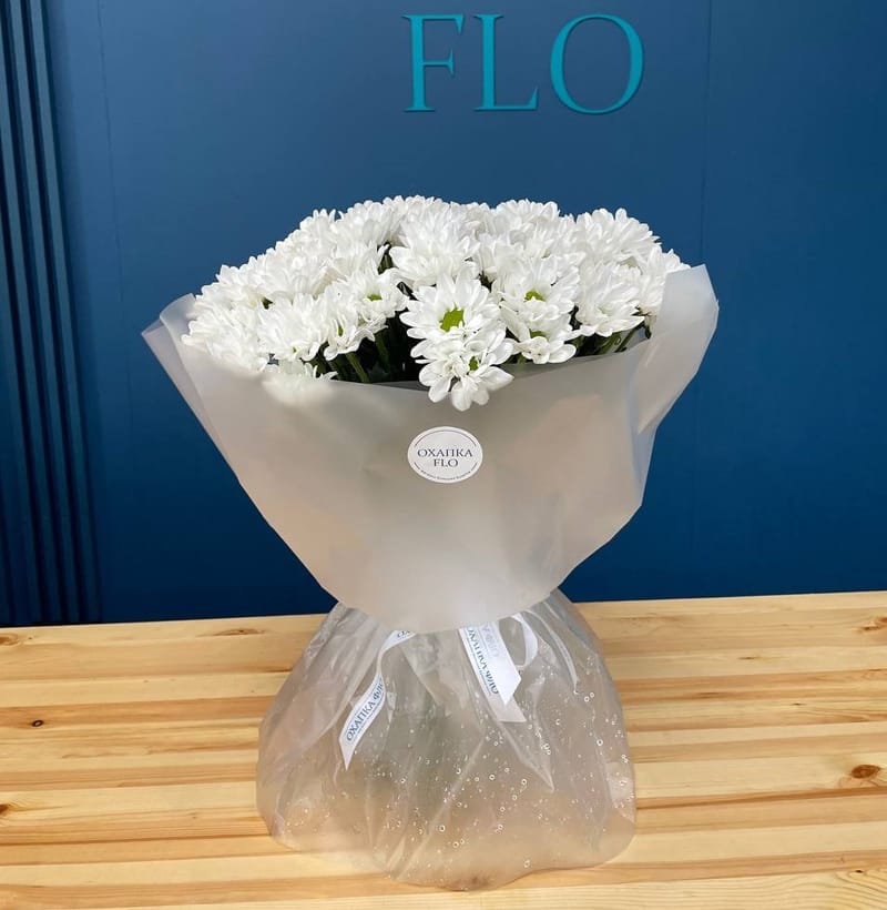 Букет из хризантем белых кустовых. — фото 4