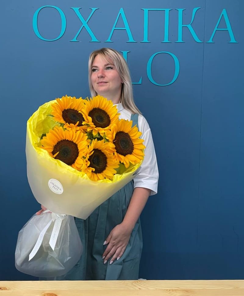 Букет из Подсолнухов 5 штук. — фото 6