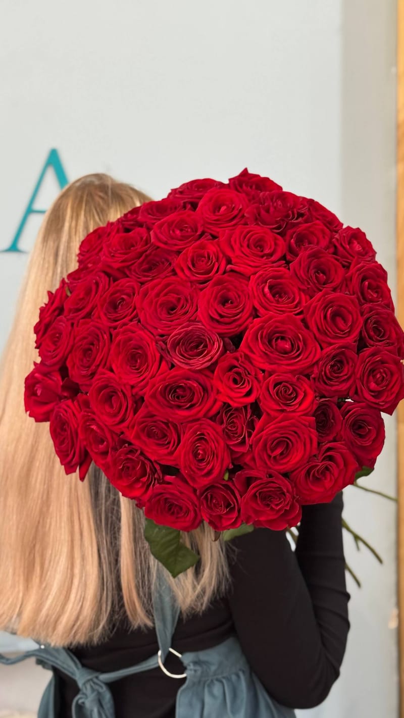 Букет красных роз, 51 шт. 70 см. — фото 4
