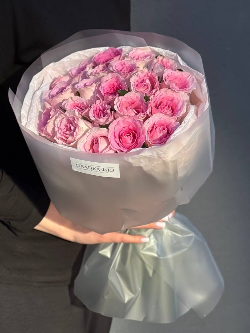 Букет розовых роз 21 шт. 50 см. "Нежность"