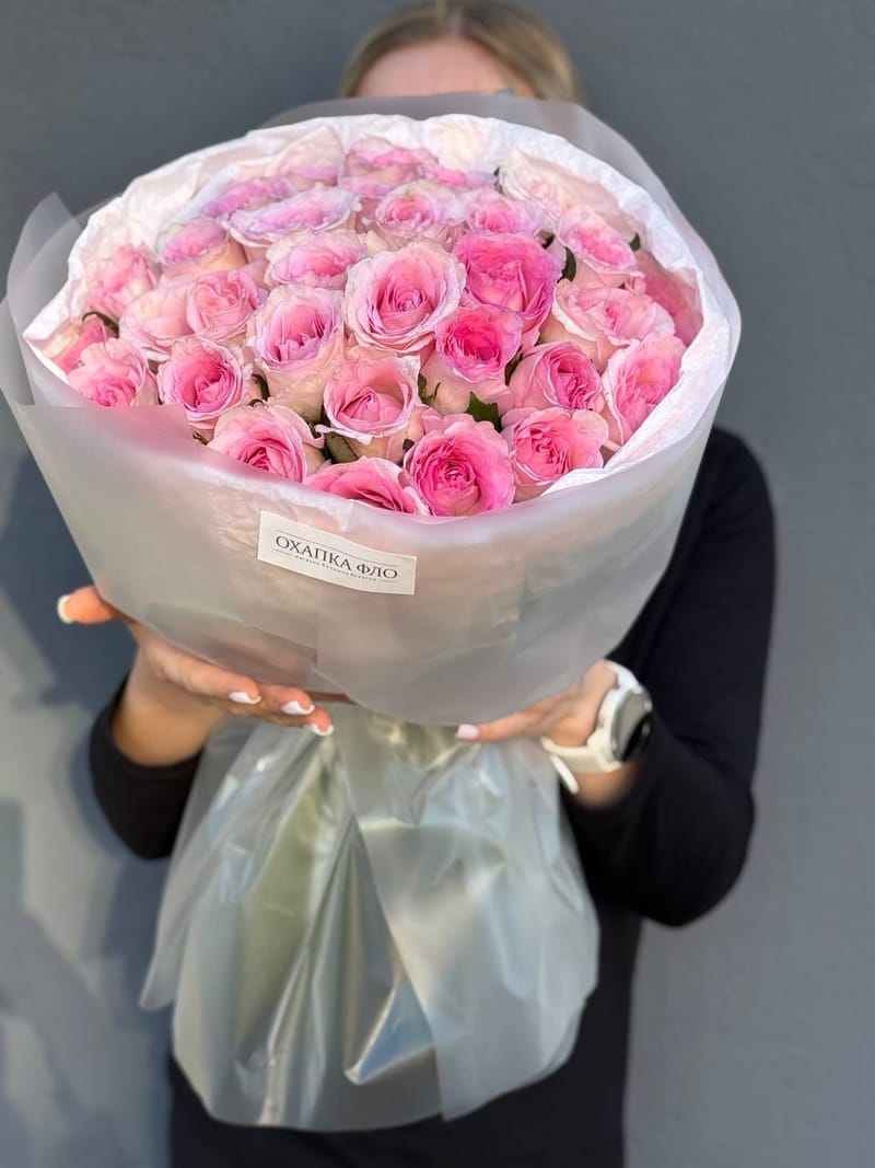 Букет розовых роз 41 шт. 50 "Нежность" — фото 2