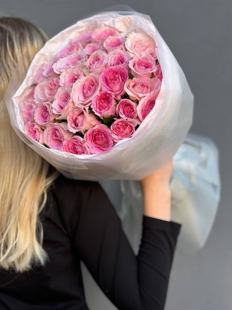 Букет розовых роз 41 шт. 50 "Нежность" — фото 3