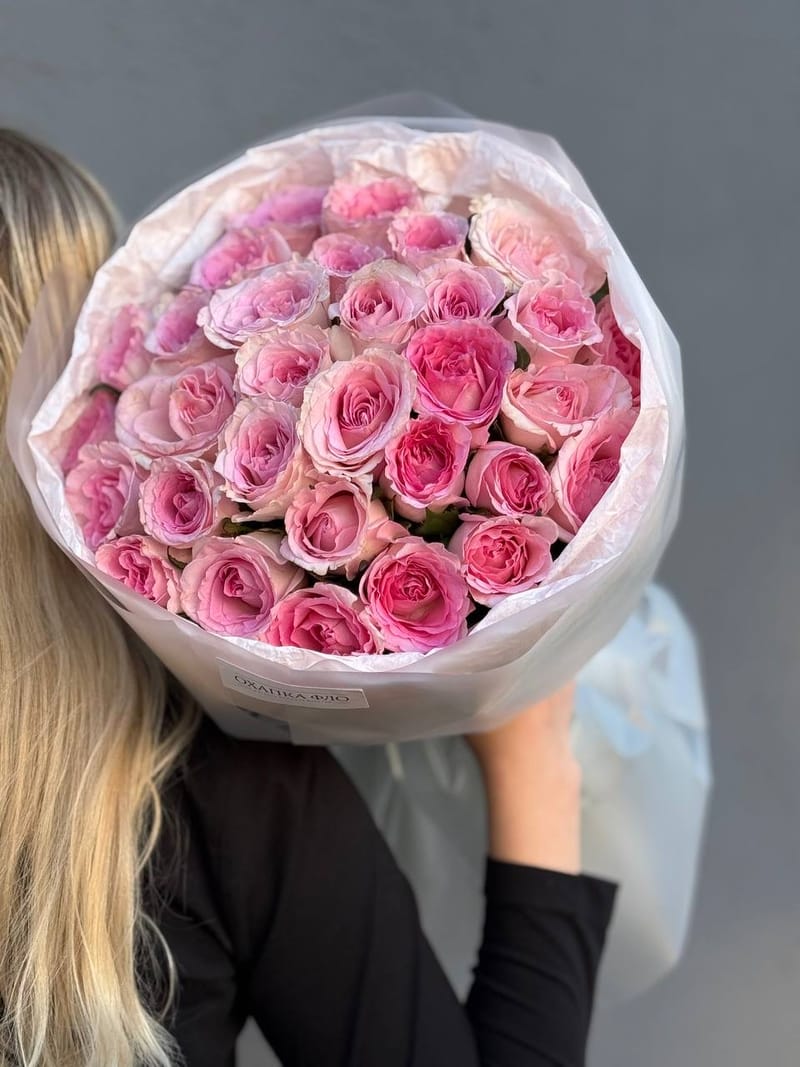 Букет розовых роз 41 шт. 50 "Нежность" — фото 4