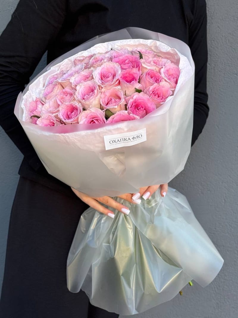Букет розовых роз 41 шт. 50 "Нежность" — фото 5