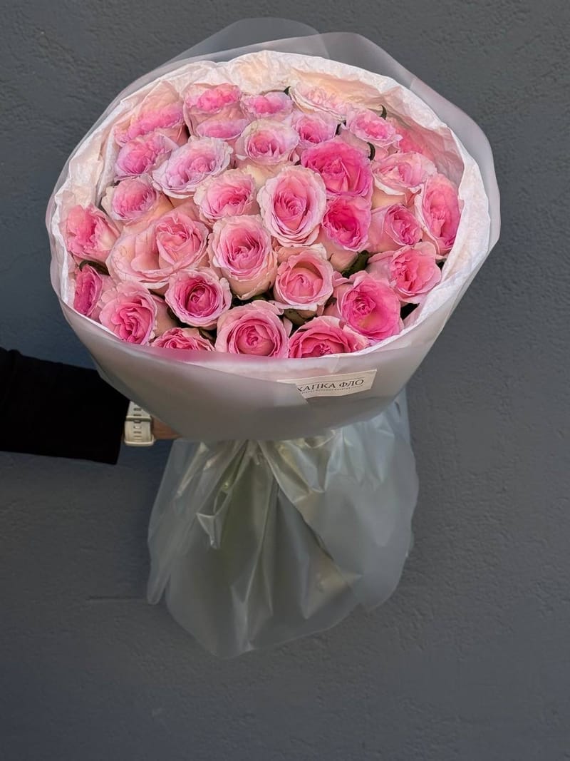 Букет розовых роз 41 шт. 50 "Нежность" — фото 6