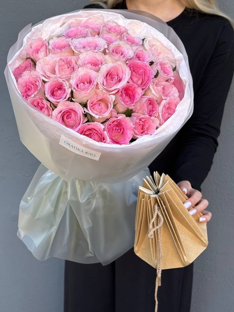 Букет розовых роз 41 шт. 50 "Нежность" — фото 7