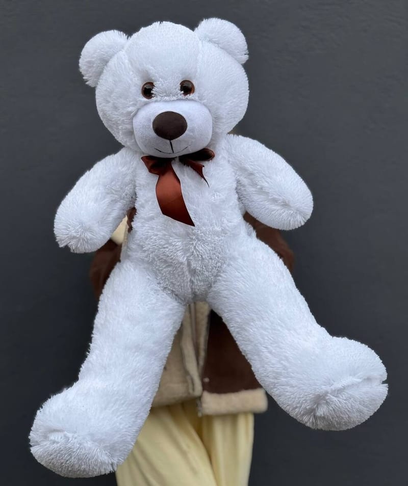 Мишка плюшевый белый, 80см