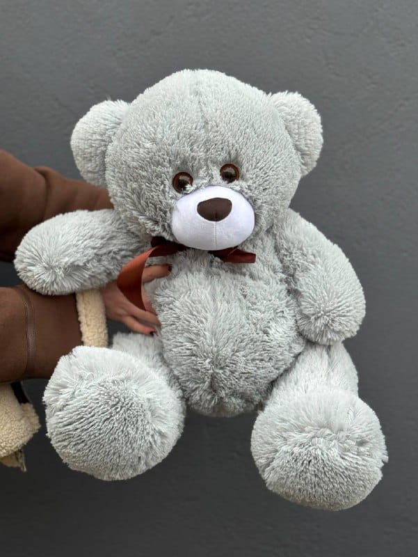 Мишка плюшевый серый, 60см