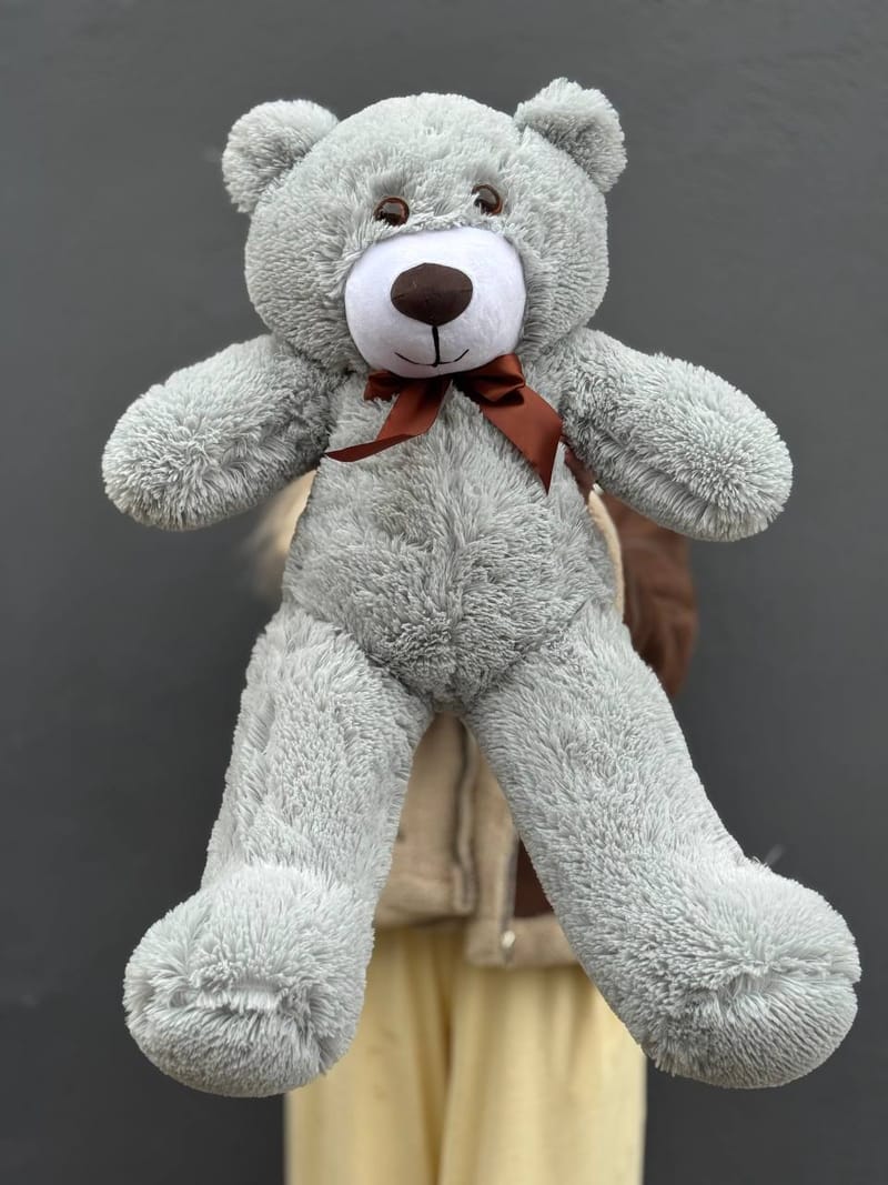 Мишка плюшевый серый, 80см — фото 2