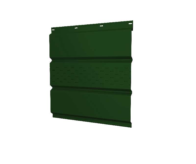 Софит металлический центральная перфорация 0,5 Satin с пленкой RAL6005 зеленый мох