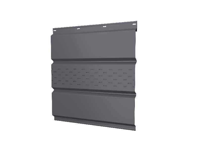 Софит металлический центральная перфорация 0,5 Satin с пленкой RAL7004 сигнальный серый