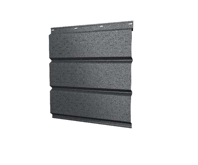 Софит металлический полная перфорация 0,5 Satin с пленкой RAL7024 мокрый асфальт