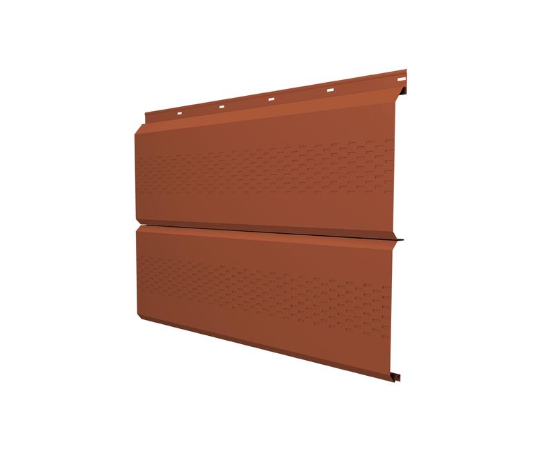 Софит ЭкоБрус с перфорацией 0,345 Grand Line 0,5 PurLite Мatt RAL8004 терракота