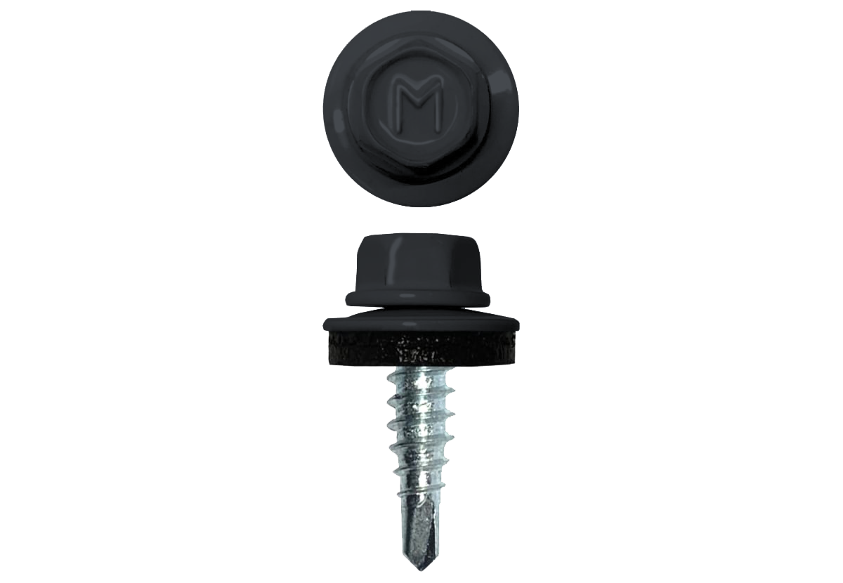 Саморез по металлу Daxmer 4,8х19 RAL 7024 (250) сверло №2