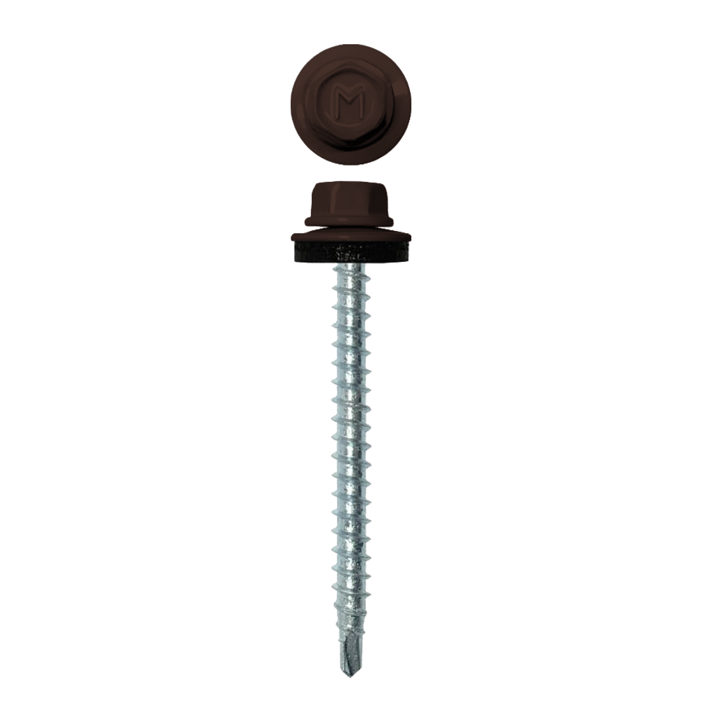 Саморез кровельный Daxmer 4,8х50 RAL 8017 (150) сверло №1