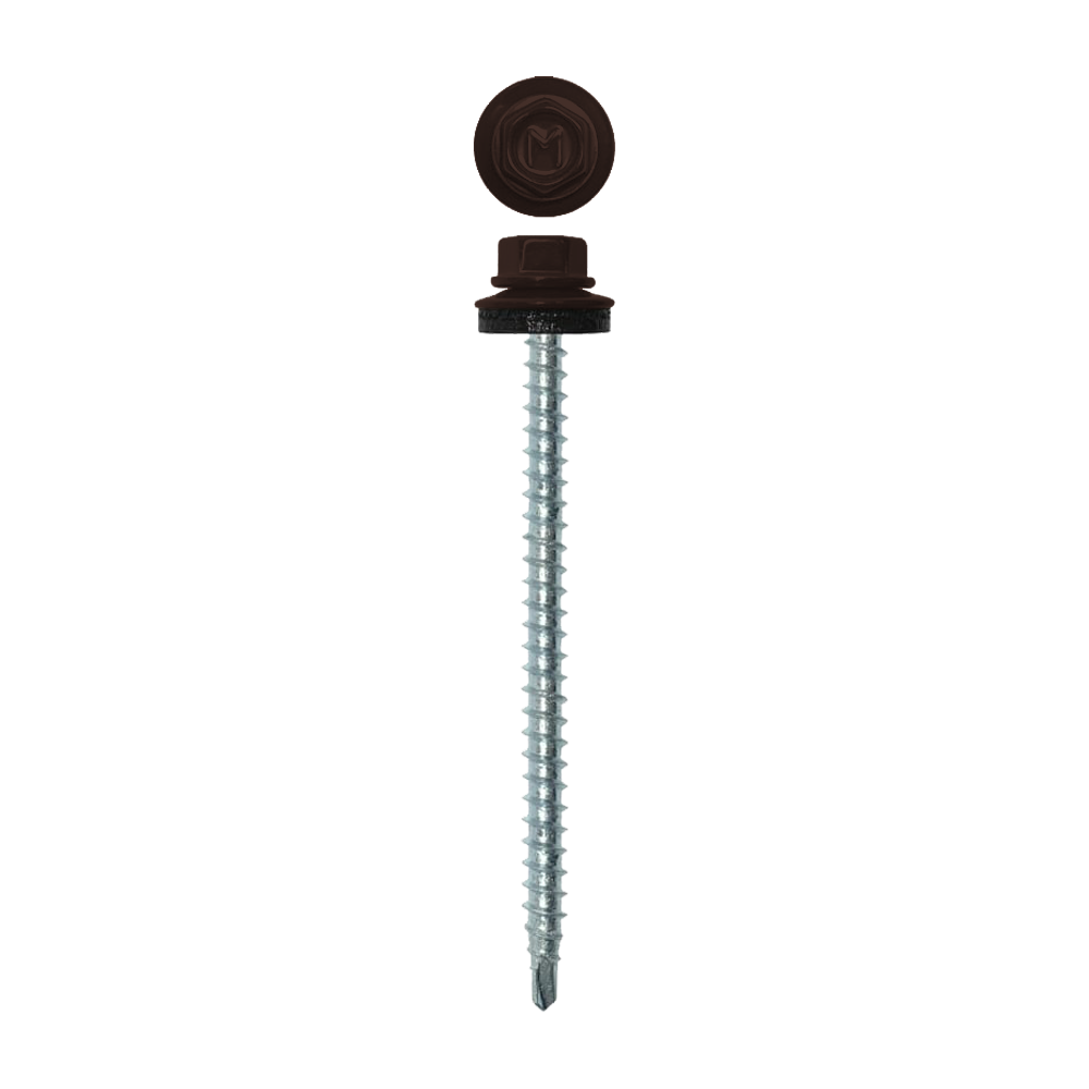 Саморез кровельный Daxmer 4,8х80 (100шт) сверло №1 RAL 8017