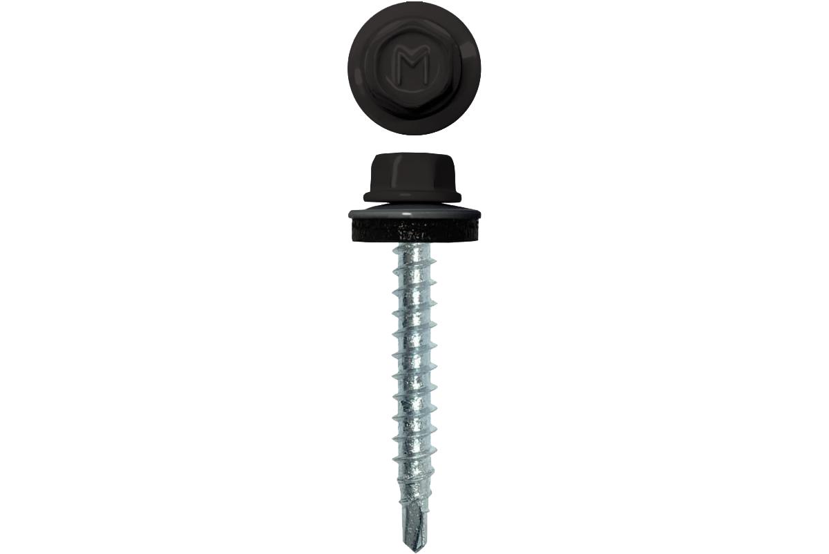 Саморез кровельный Daxmer 4,8х35 RAL 8019 (250) сверло №1