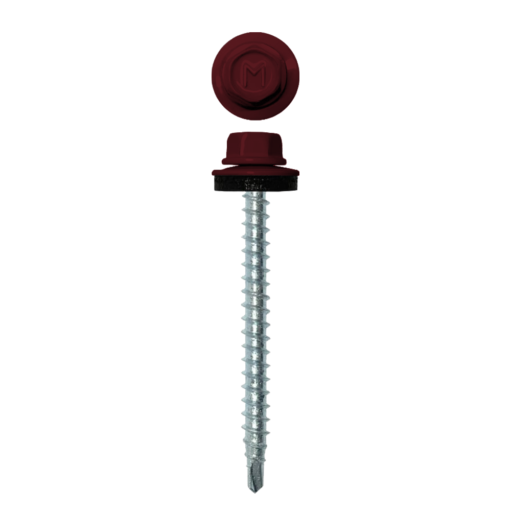 Саморез кровельный Daxmer 4,8х50 RAL 3005 (150) сверло №1