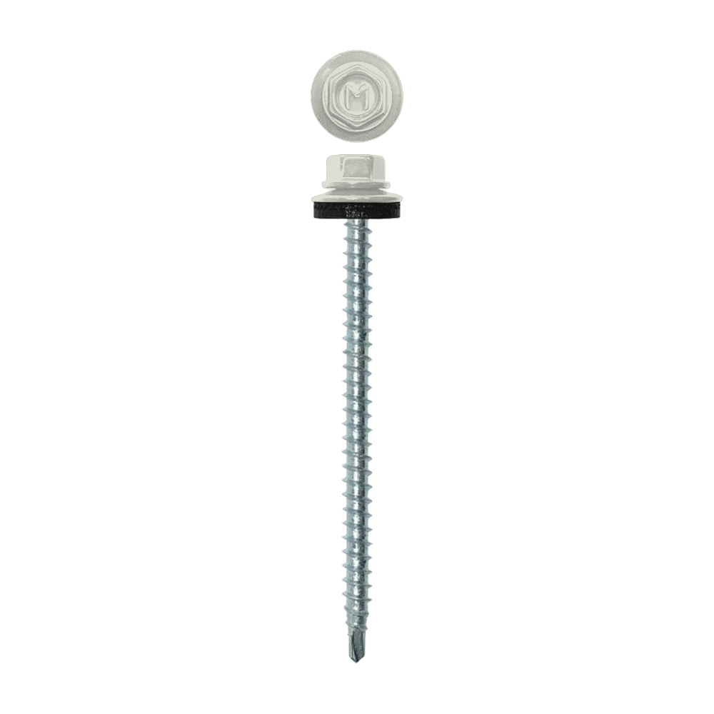 Саморез кровельный Daxmer 4,8х70 RAL 9002 (100) сверло №1