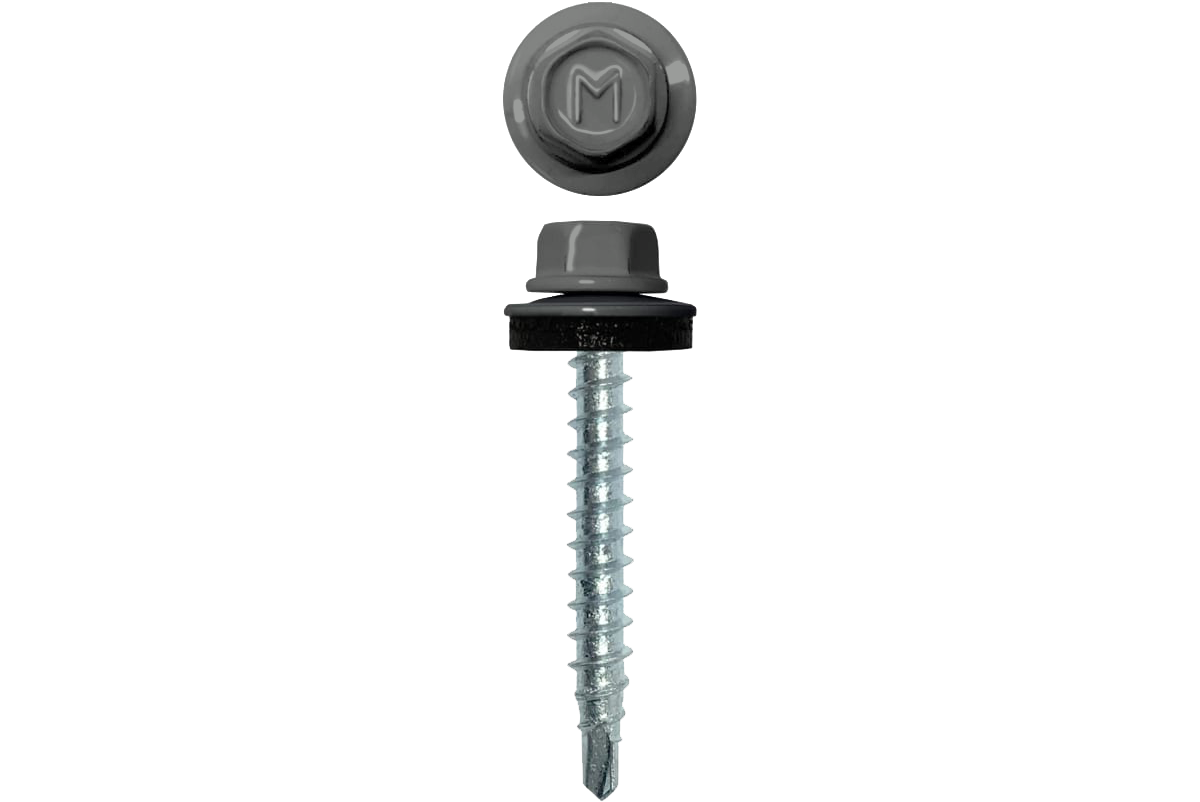 Саморез кровельный Daxmer 4,8х35 RAL 9006 (250) сверло №1