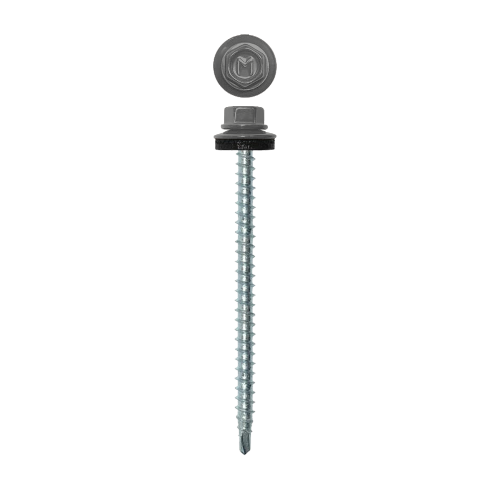 Саморез кровельный Daxmer 4,8х70 RAL 9006 (100) сверло №1