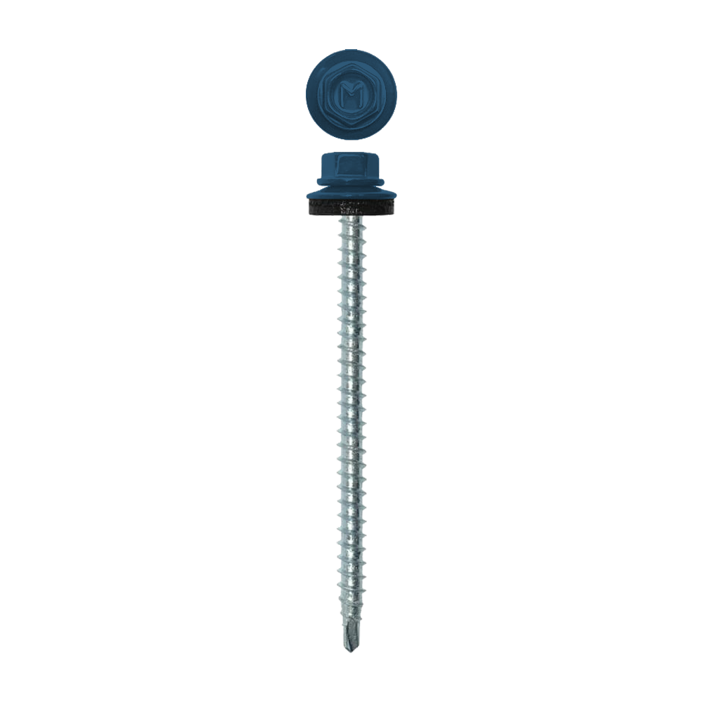 Саморез кровельный Daxmer 4,8х70 RAL 5009 (100) сверло №1