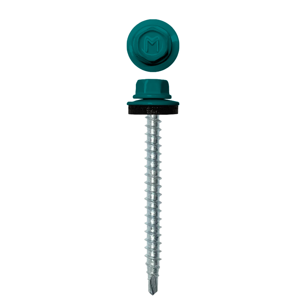 Саморез кровельный Daxmer 4,8х50 RAL 5021 (150) сверло №1