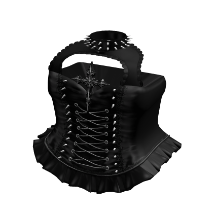 Gothic Emo Cross Dress w Spiked Choker Black