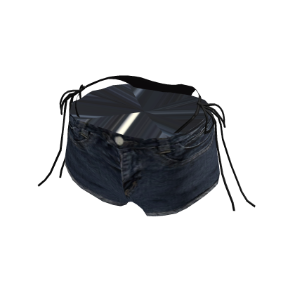 Denim shorts with bikini string_btmApr4 blue