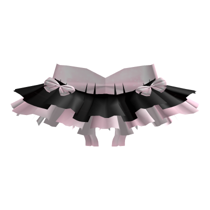 ۶ৎ | cutesy doll black ruffles big pink bows skirt