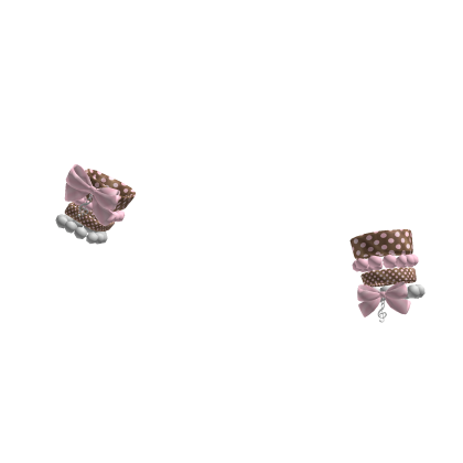 Cutesy Polka Dot Pearly Bracelets Bow Pink Brown