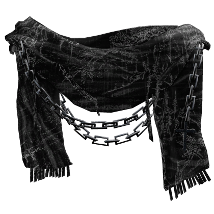 Dark Grey Emo Distressed Neck Scarf