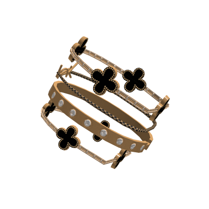 PBR Luxury Shiny Stacked Bracelet Gold Black