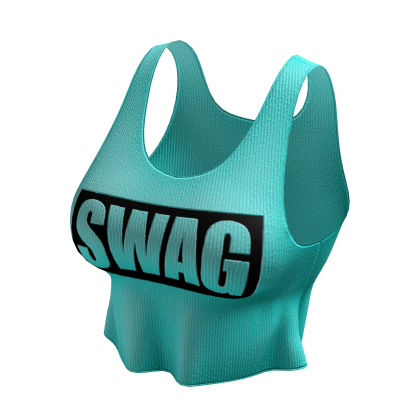 Indie Sleaze Swag Crop Tank | Cyan