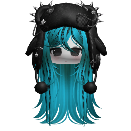 Wispy Scene Cut W/ Punk Ushanka Cyan Leopard