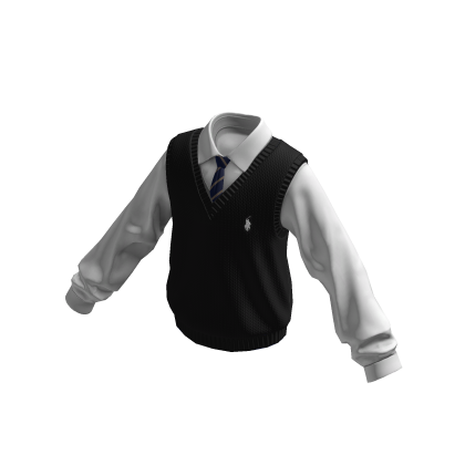 Cute Preppy Knit Shirt (Black)