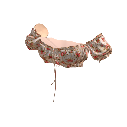 Floral Spring Cottage Peasant Puff Sleeve Top