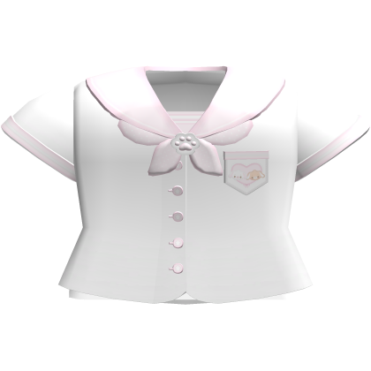 ♡ : kawaii white + pink bunny school top