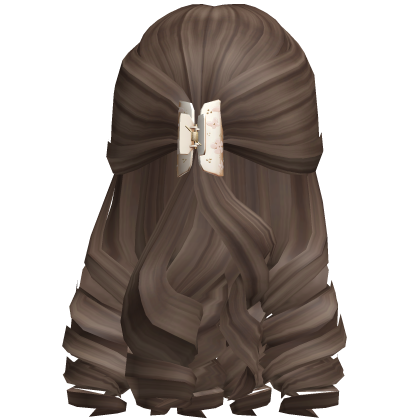 Soft Winter Curly Hair w/ Claw Clip in Brown