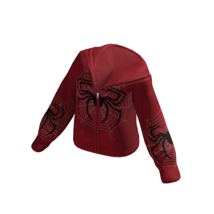 Y2K Red Spider Off Shoulder Hoodie