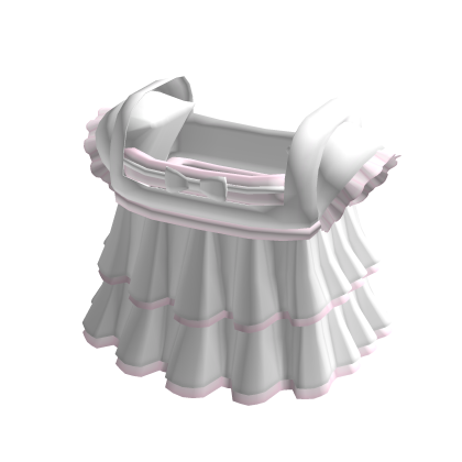 Cute White & Pink Ruffled Doll Dress with Bow