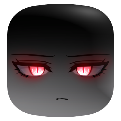 Shadowed Demon Face With Red Glowing Eyes - Grey