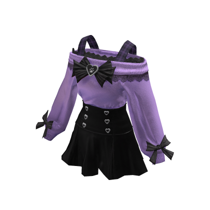💙 Purple & Black Sweater Jirai Kei Dress