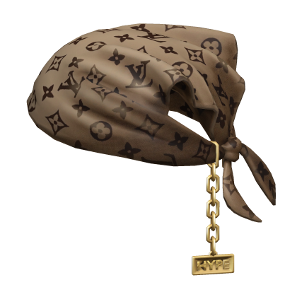 Tied LV Bandana Hat with Chain