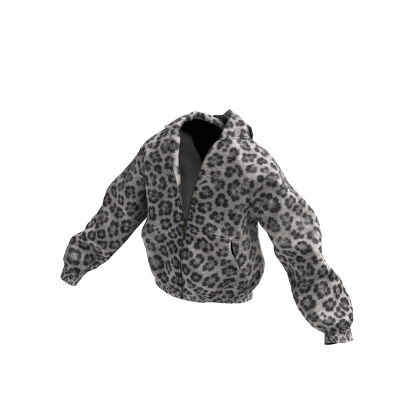 Snow Leopard Half-Zipped Hoodie